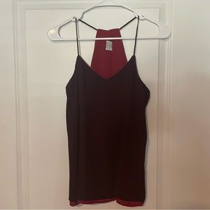Express tank (reversible colors). Maroon / burgundy and red.